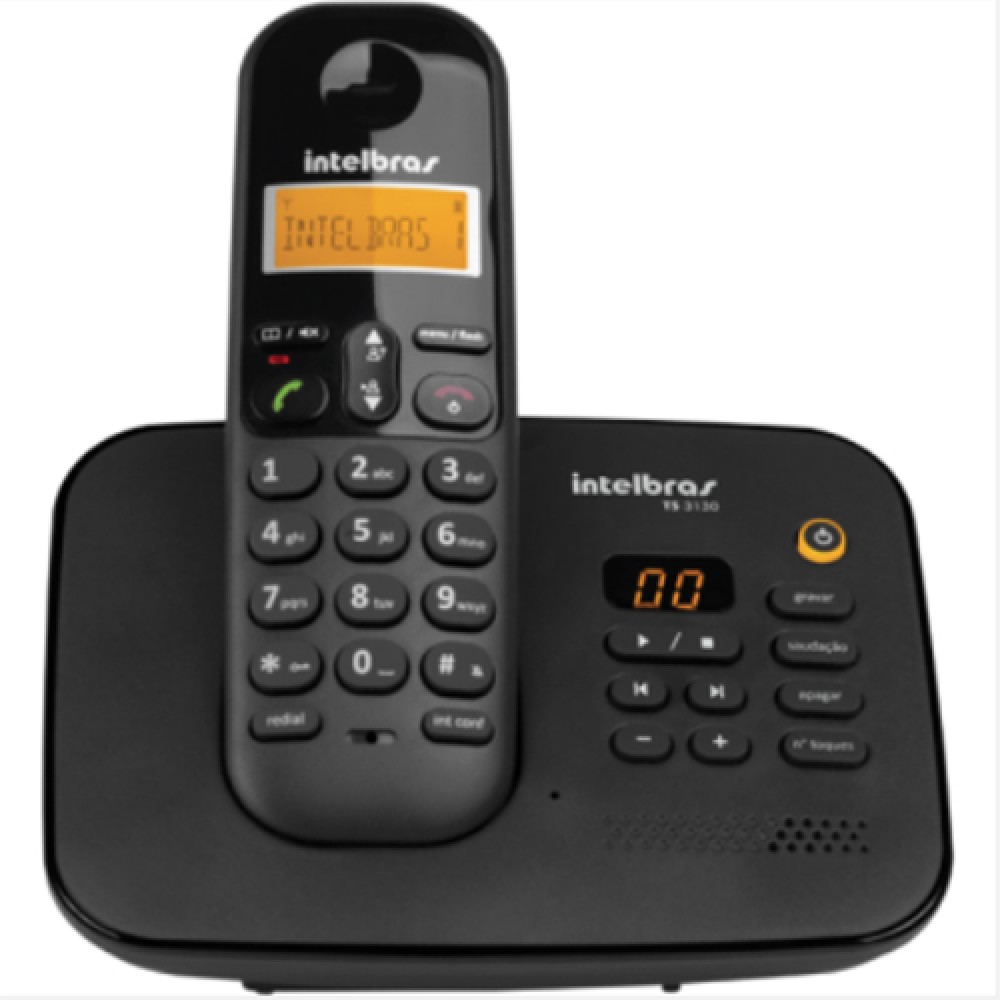 Telefone sem Fio Digital ID c/ Secretária Eletrônica Preto - Intelbras