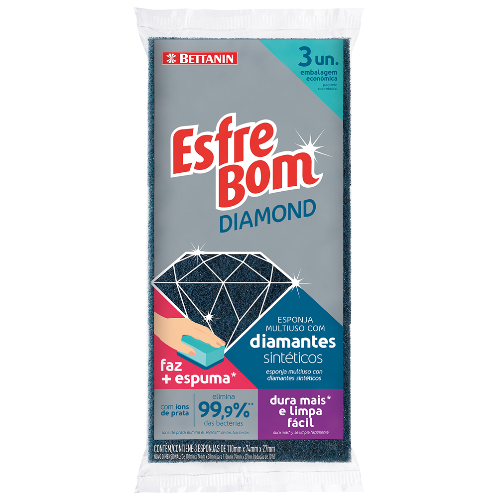 Pack de Esponjas Diamond EsfreBom 3un - Bettanin