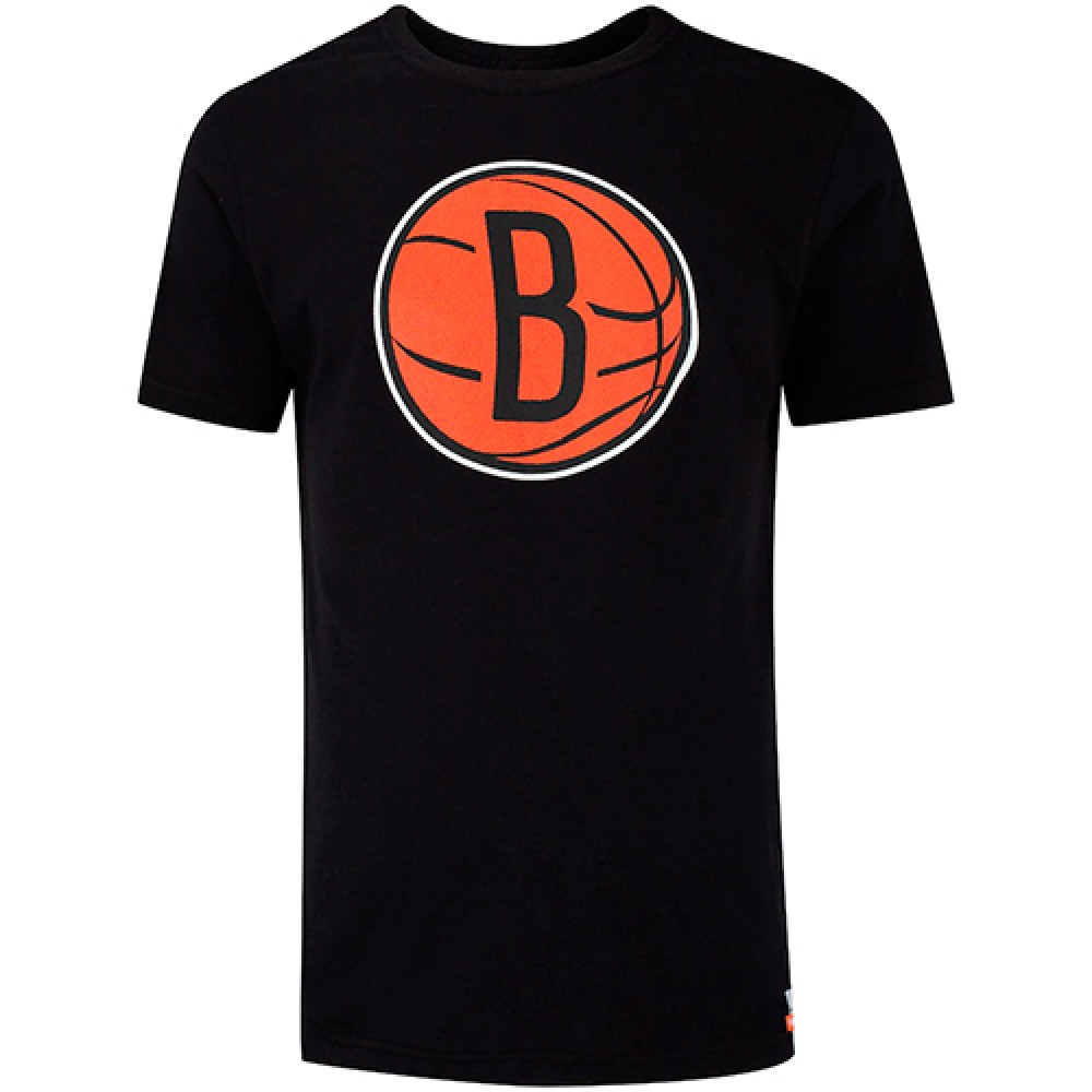 Camiseta Básica Masculina Estampada Brooklyn Nets Preta - NBA