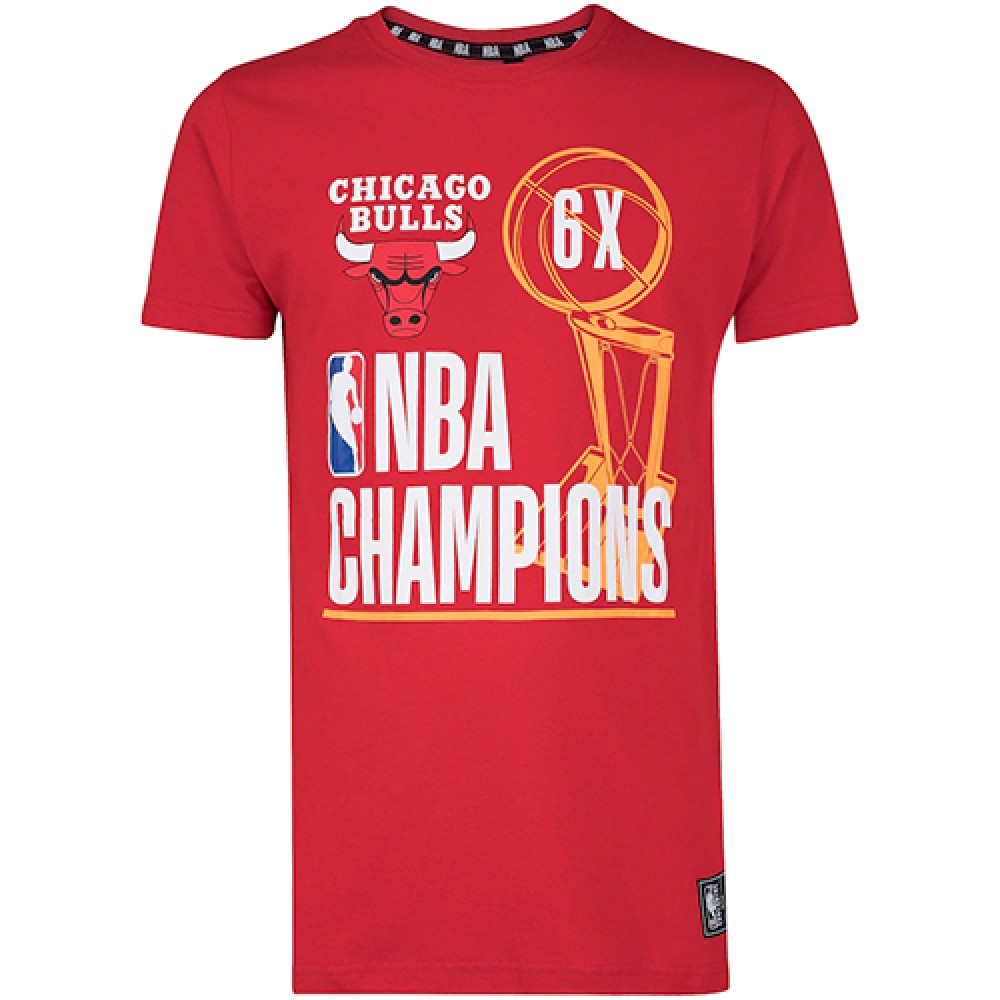 Camiseta Básica Masculina Estampada Chicago Bulls Vermelha - NBA