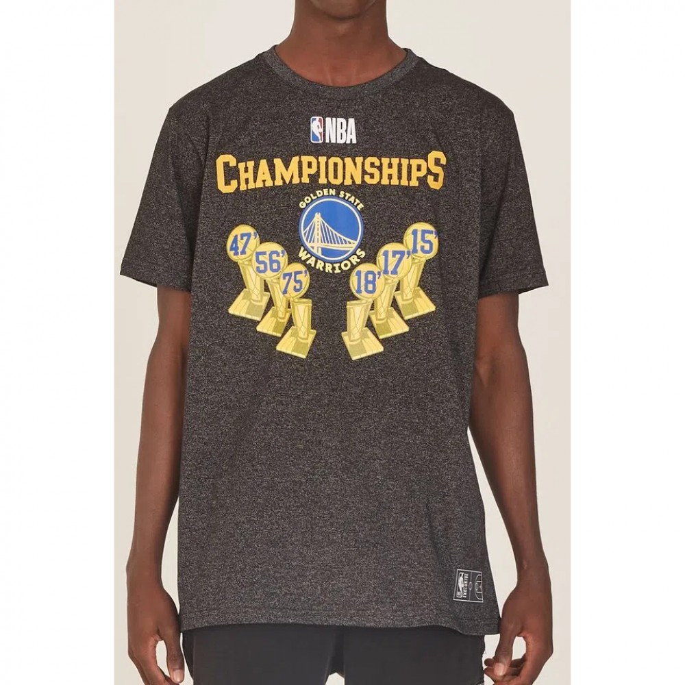 Camiseta Especial Masculina Estampada Golden State Warriors Preta - NBA