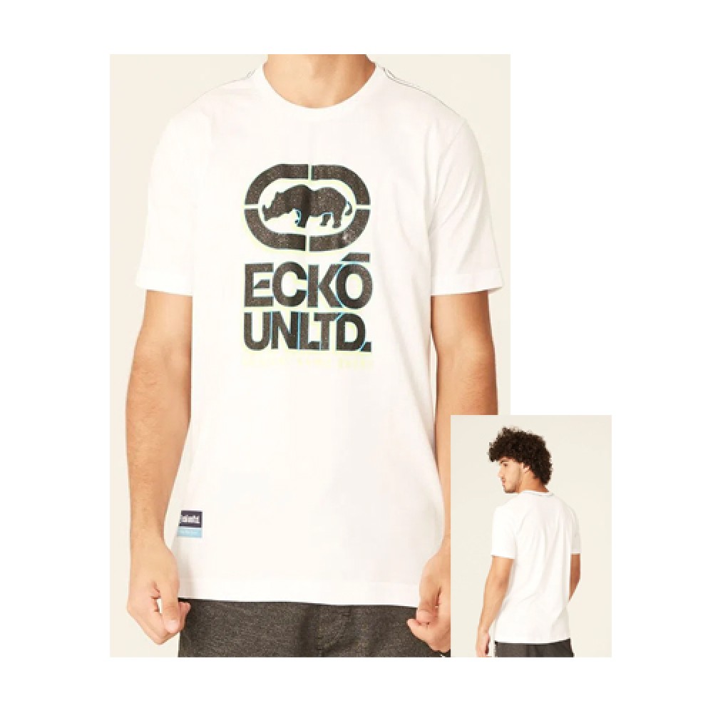Camiseta Básica Masculina com Estampa Relevo Asfaltatdo Off White  - Ecko