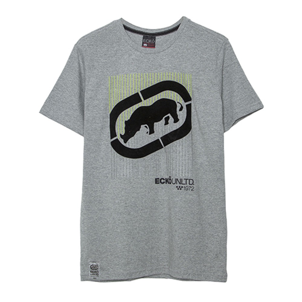 Camiseta Básica Masculina com Estampa Flocada Marfim Mescla  - Ecko