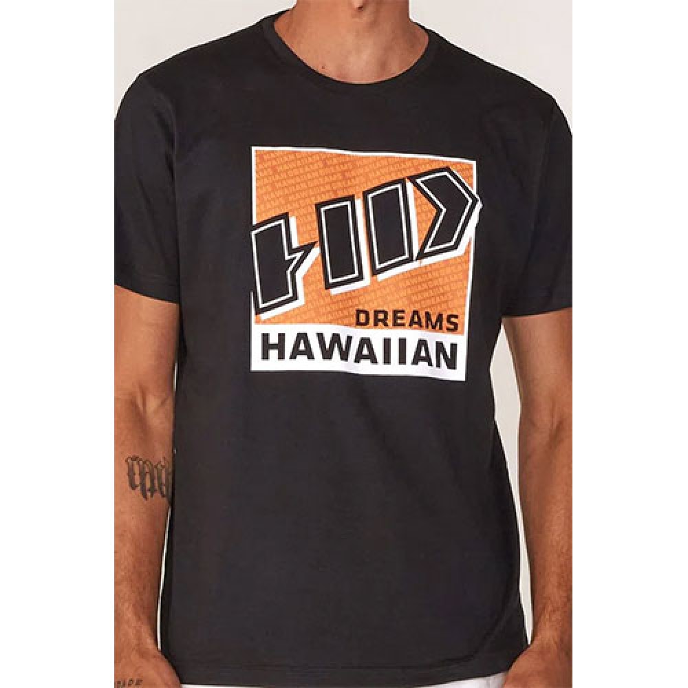 Camiseta Básica Masculina Estampada Preta - HD