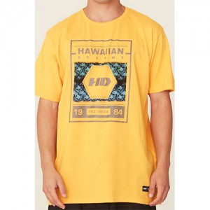Camiseta Básica Masculina Estampada Amarela - HD