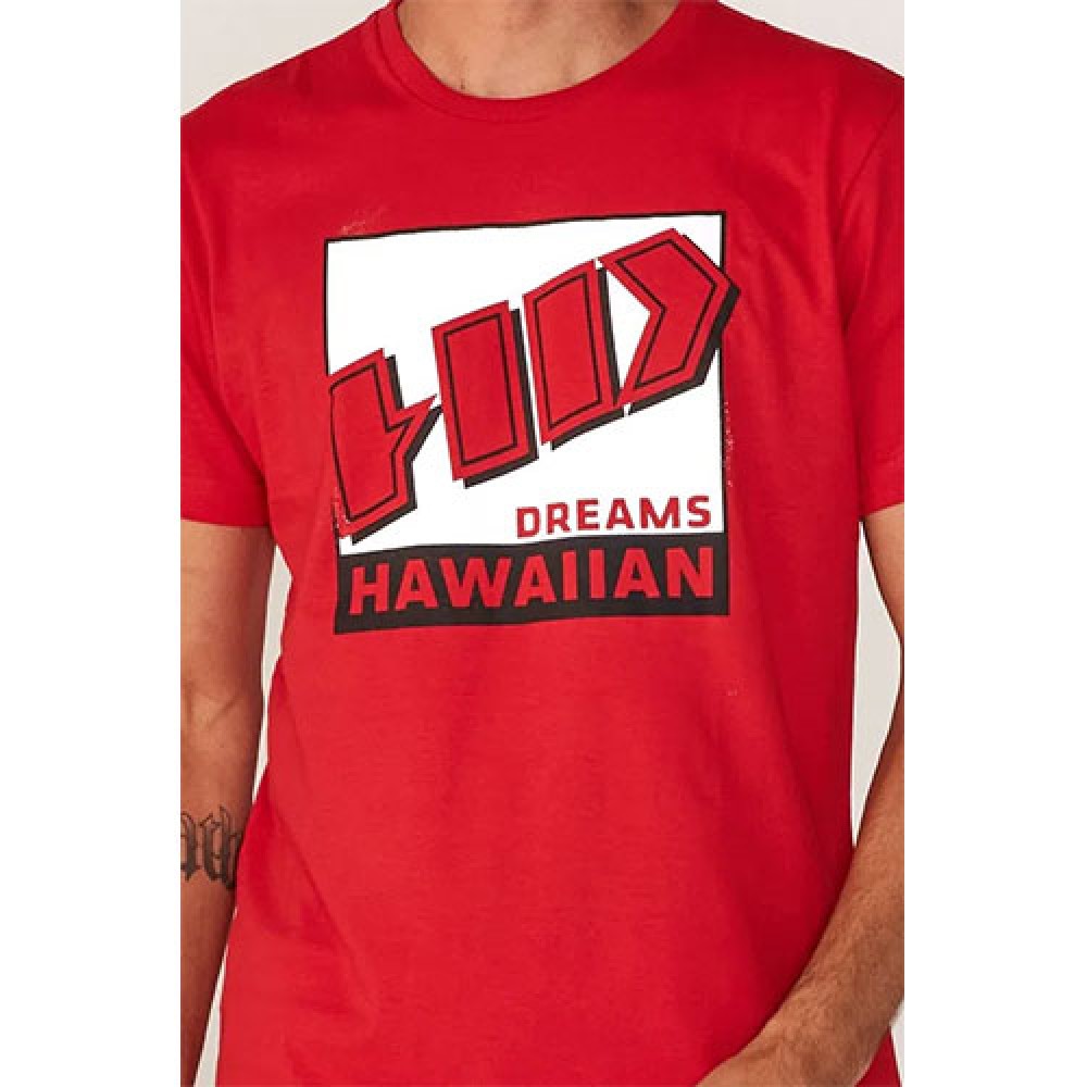 Camiseta Básica Masculina Estampada Vermelha - HD