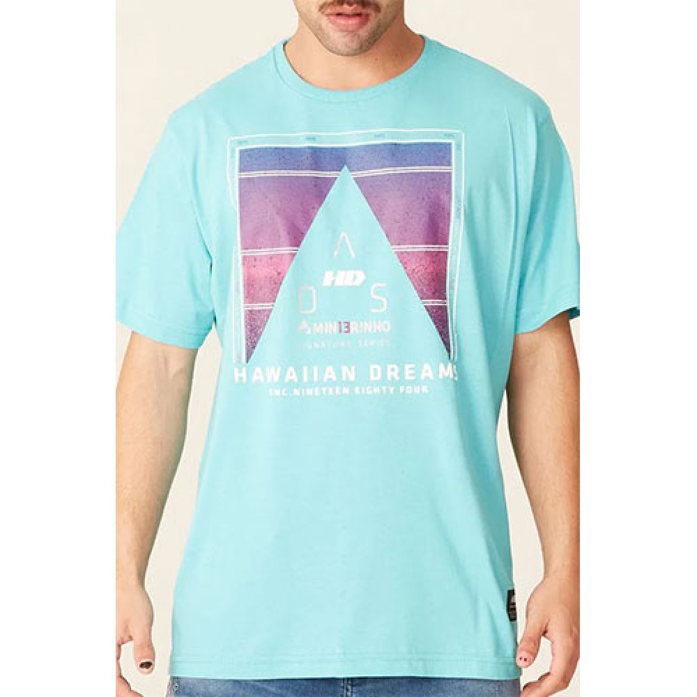 Camiseta Básica Masculina Estampada Collab Mineiro Azul Sky - HD