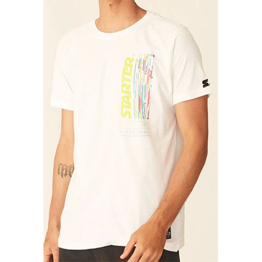 Camiseta Básica Masculina Estampada Off White - Starter