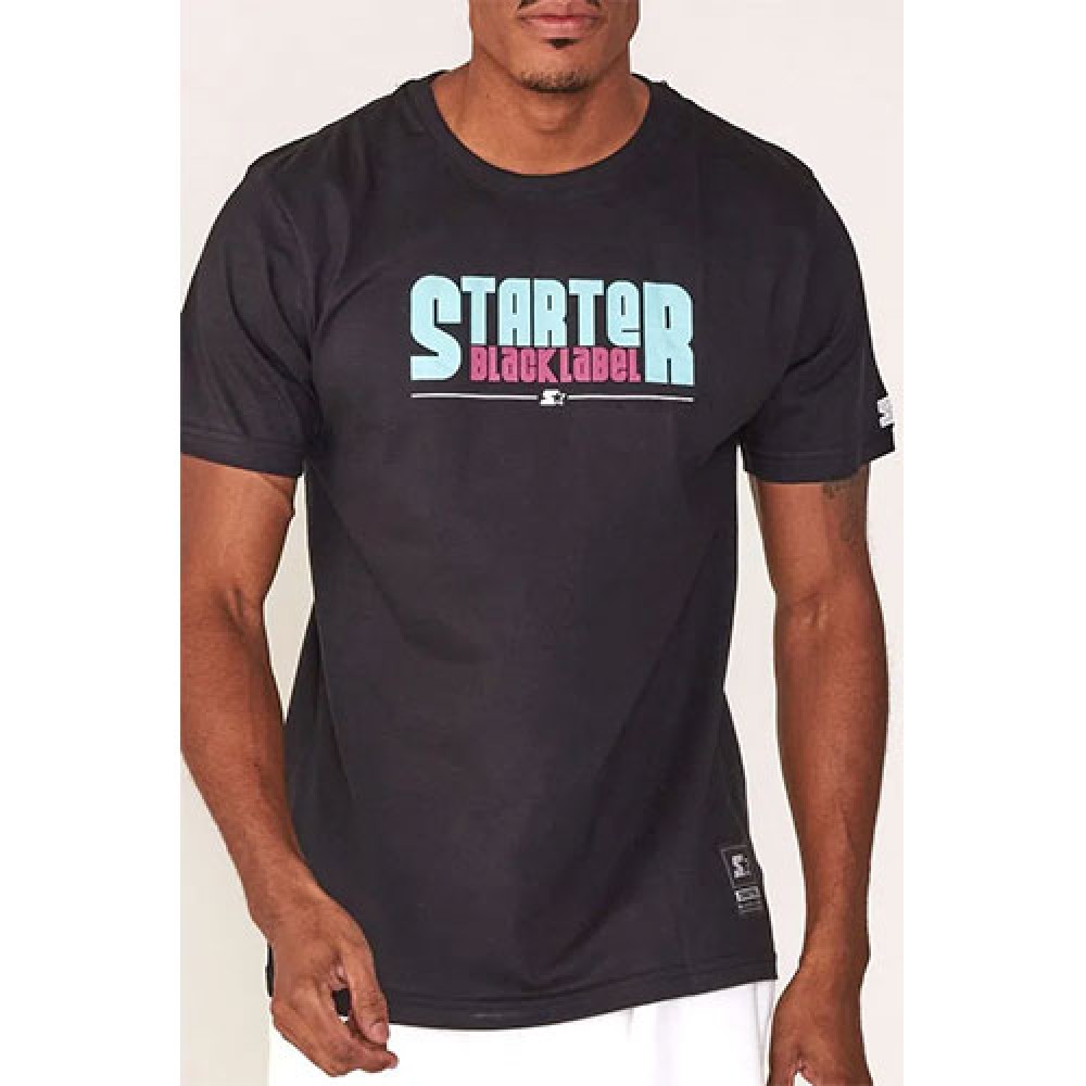 Camiseta Básica Masculina Estampada Preta - Starter