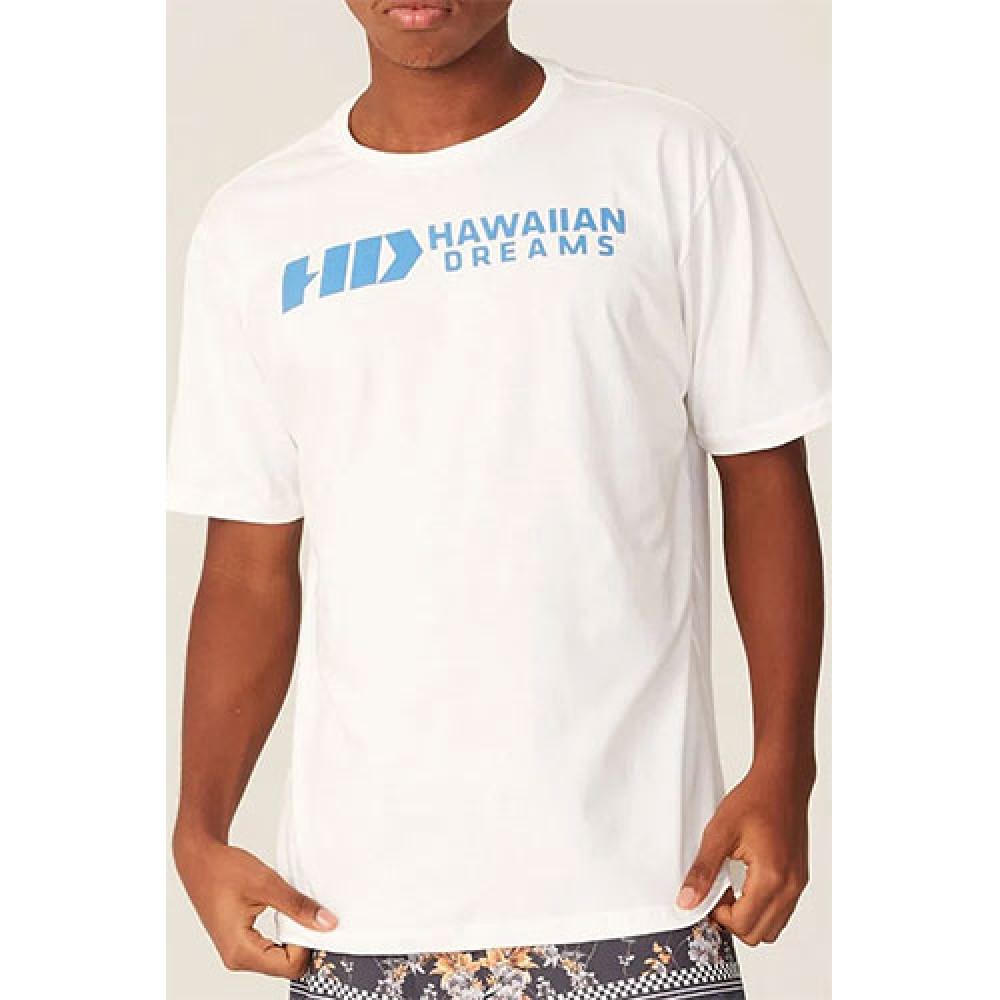 Camiseta Básica Masculina Estampada Branca - HD